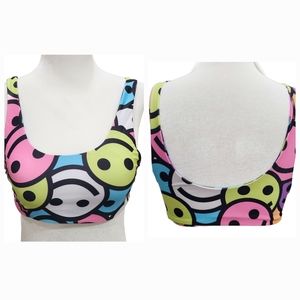 Multi Color Happy Face Rave Festival Top Size Small